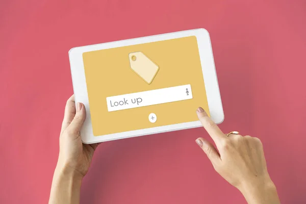 Person holding digital tablet — Stock Photo, Image