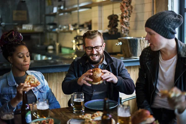 Diverse People Hang Out Pub — Stock Photo, Image