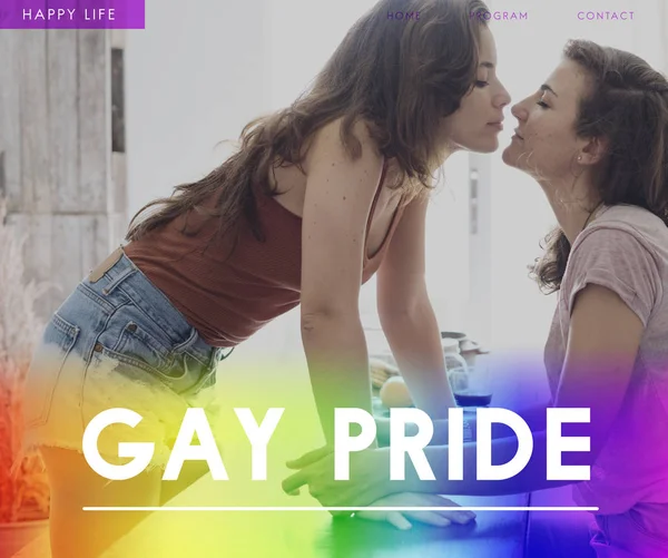 Lesbianas besándose — Foto de Stock