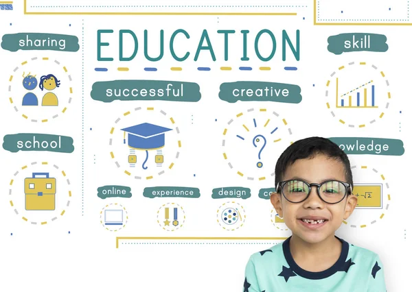 Little Boy posing in eyeglasses — Stock Photo, Image