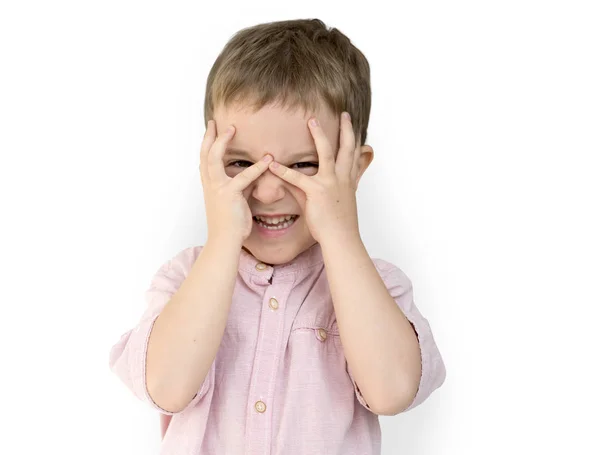 Small boy covering face with hands — Stock Photo, Image