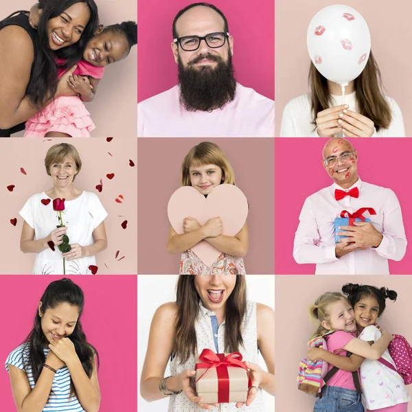 Diversidad Personas con corazón Amor —  Fotos de Stock