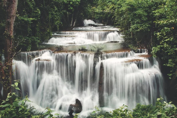 Vodopád Cascade Čerstvosti Džungle Přírodní Koncept Původní Sada Fotek — Stock fotografie