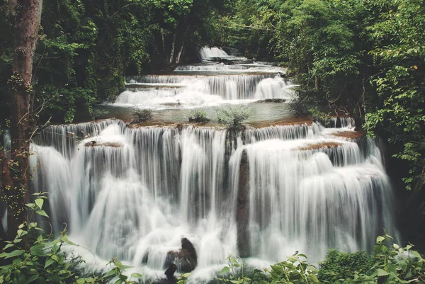 Waterfall Cascade Freshness Jungle Nature Concept Original Photoset — Stock Photo, Image