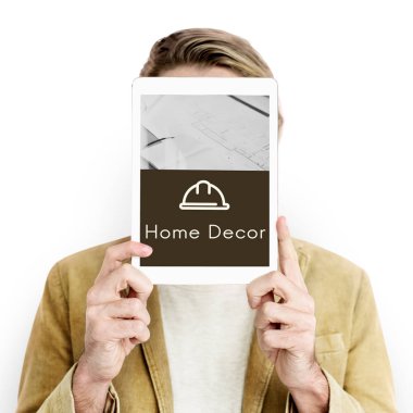 adam kapsayan yüz dijital Tablet ile