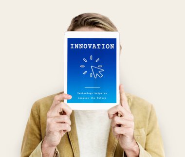 adam kapsayan yüz dijital Tablet ile