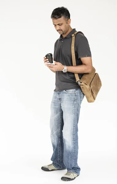 Man with coffee to go — Stock Photo, Image