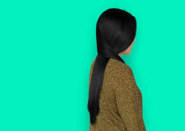 काळा लांब केस असलेली एशियन महिला — स्टॉक फोटो, इमेज