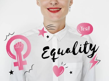 Kırmızı rujlu kadın. 