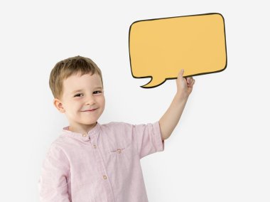 Çocuk Holding Kağıt konuşma balonu