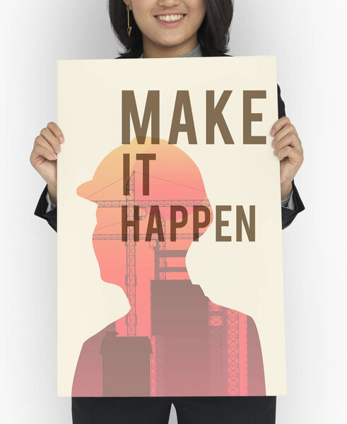 Business Woman with placard