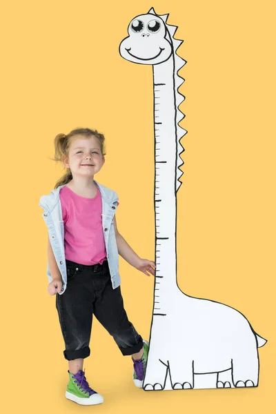 Yükseklik ölçme kız — Stok fotoğraf