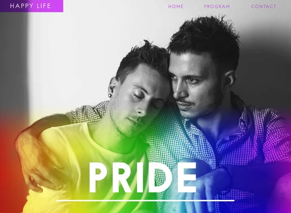 年轻快乐的同性恋夫妇 — 图库照片