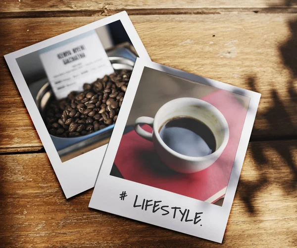 Duas fotos com café — Fotografia de Stock