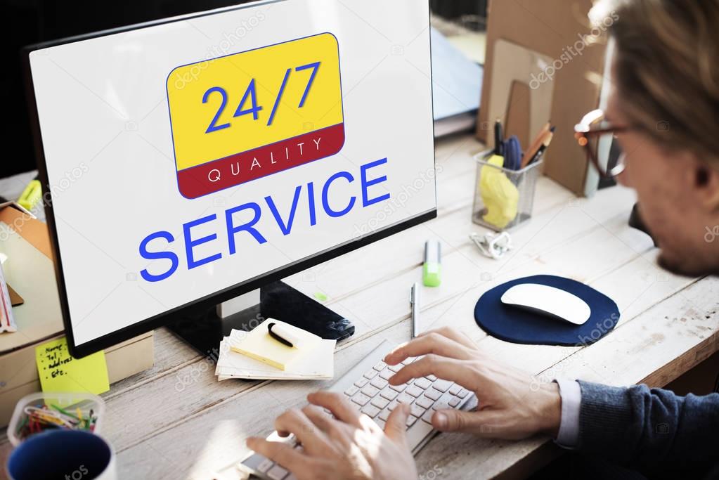 Man sitting against computer — Stock Photo © Rawpixel #150925286