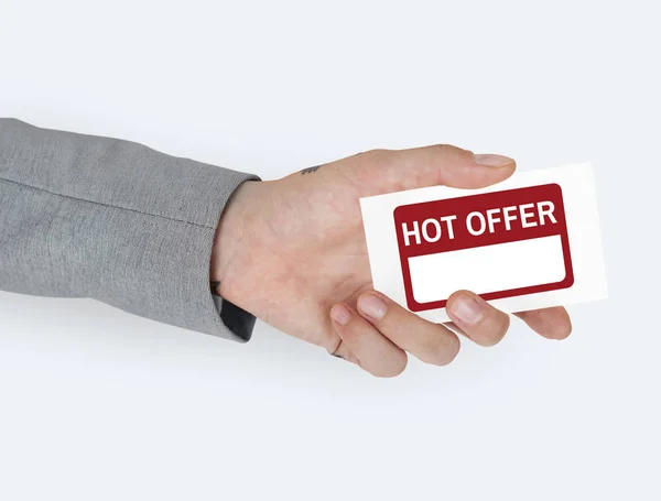 Hand holding corporate card — Stock Photo, Image