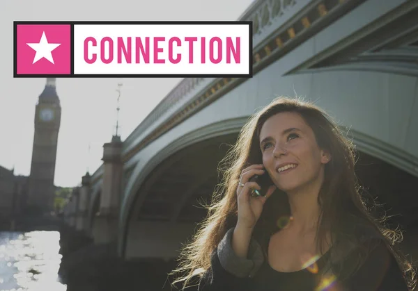 Beautiful woman talking on phone — Stock Photo, Image