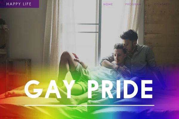 Joven feliz homosexual pareja — Foto de Stock