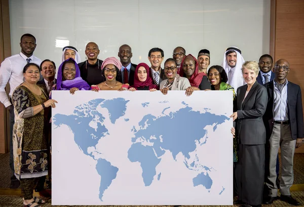 People holding World Map