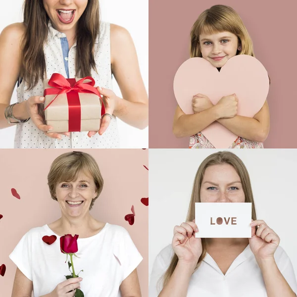 Diversidad Personas con corazón Amor —  Fotos de Stock