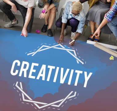 Çok ırklı insanlar afiş çizim