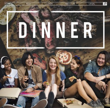 söz, pizza yemek çok ırklı insanlar