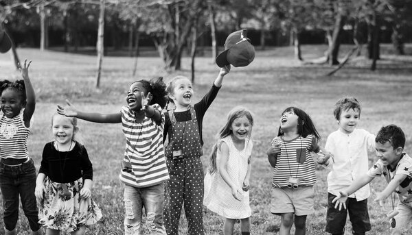 little kids having fun at park