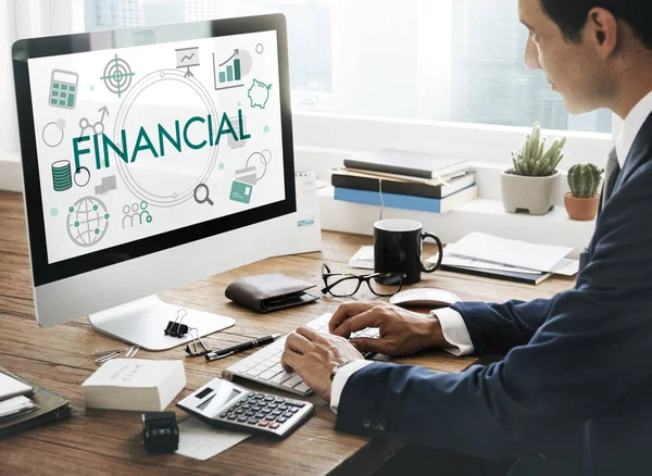 Businessman working with computer — Stock Photo, Image