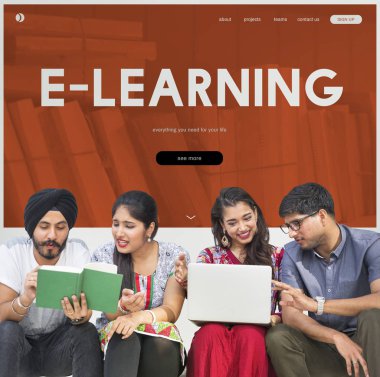 birlikte çalışan genç Hintli öğrenciler