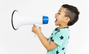 Çocuk holding hoparlör