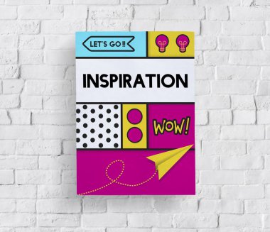 reklam banner beyaz tuğla duvar