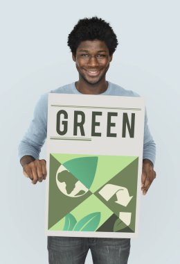 Afrika adam holding afiş