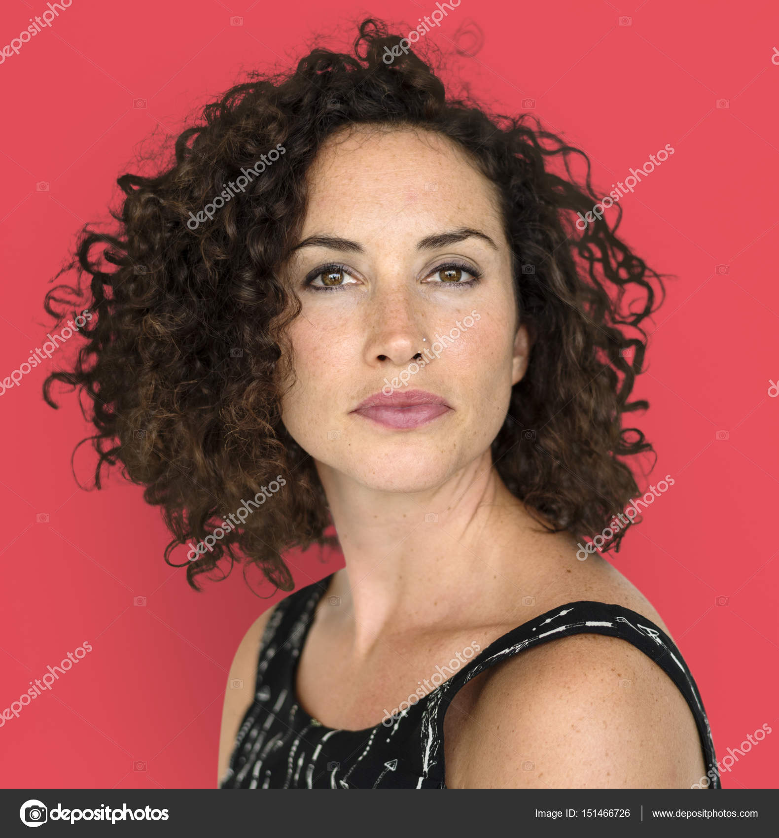 Caucasian Woman With Short Curly Hair Stock Photo C Rawpixel