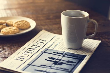 Gazete Break kurabiye kahve Kupası günü, özgün photoset