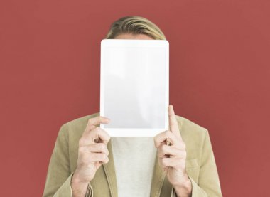 adam kapsayan yüz dijital Tablet ile