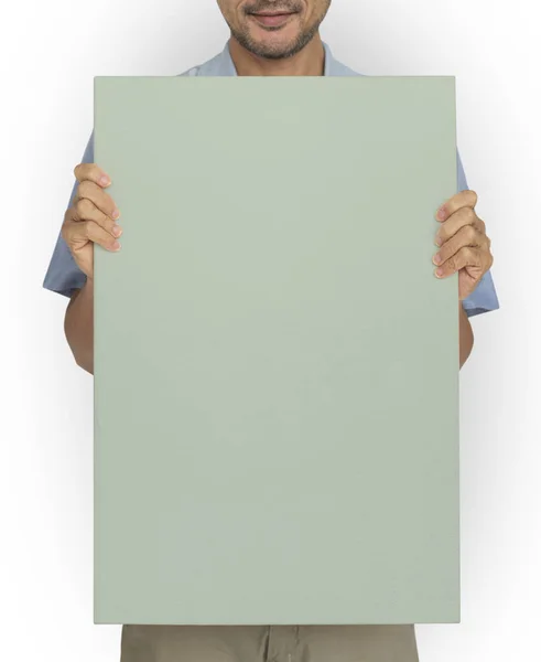 Man holding placard — Stock Photo, Image