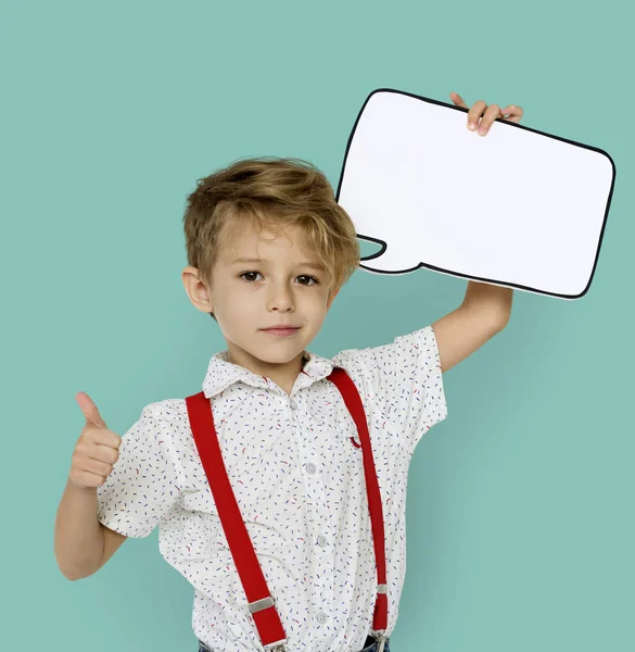Gazdaság Papercraft beszéd buborék fiú — Stock Fotó