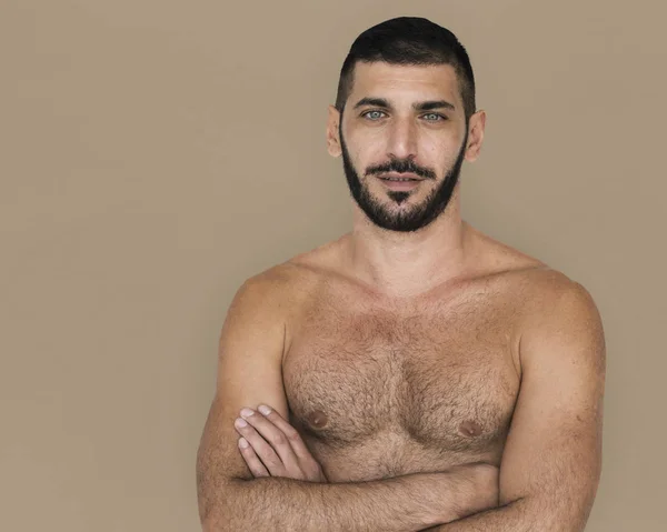 Mladý muž shirtless Kavkazský — Stock fotografie