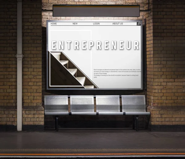 Баннер на станции метро Показ рекламы — стоковое фото