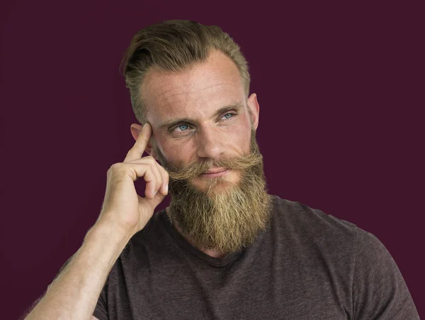 Thoughtful bearded man — Stock Photo, Image