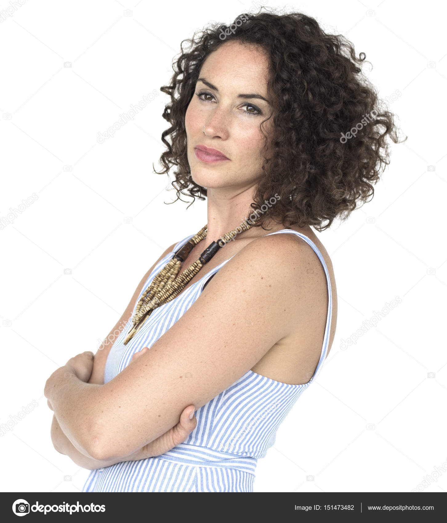 Caucasian Woman With Short Curly Hair Stock Photo C Rawpixel
