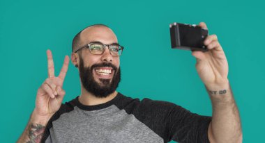 Adam alma selfie ile smartphone