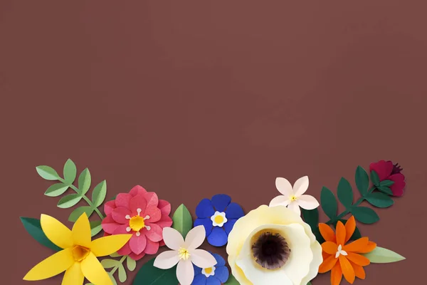 Colorful papercraft flowers — Stock Photo, Image