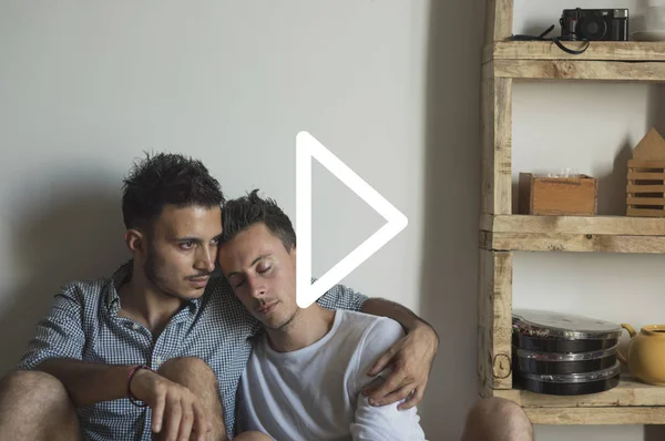 Fiatal, boldog homoszexuális pár — Stock Fotó