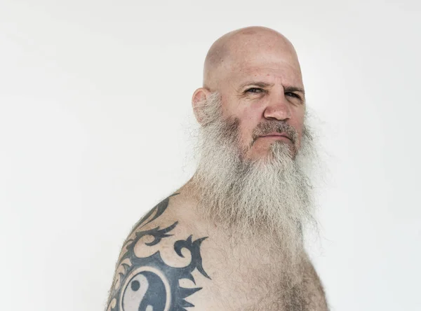 入れ墨をした年配の男性 — ストック写真