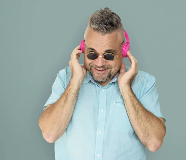 Άντρας με ακουστικά — Φωτογραφία Αρχείου