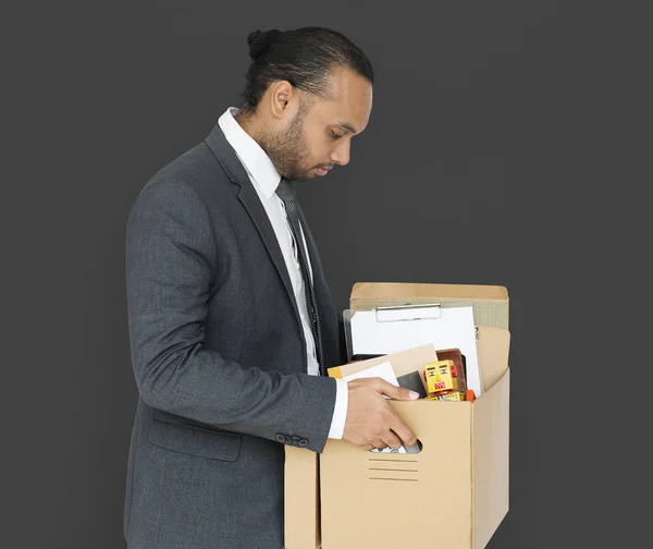 Indisk affärsman redovisade box — Stockfoto