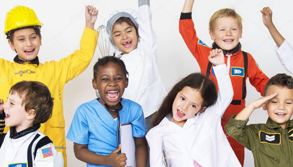 Diverse Kids in Costumes