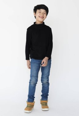 Asyalı okullu çocuk Studio