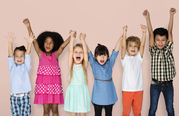 Children holding Hands Up — Stock Photo, Image